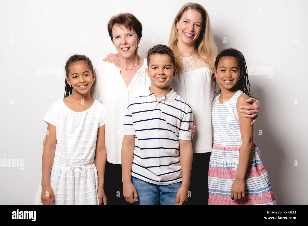 Eine Familie, Großmutter, Tochter und ihr Kind Stockfoto