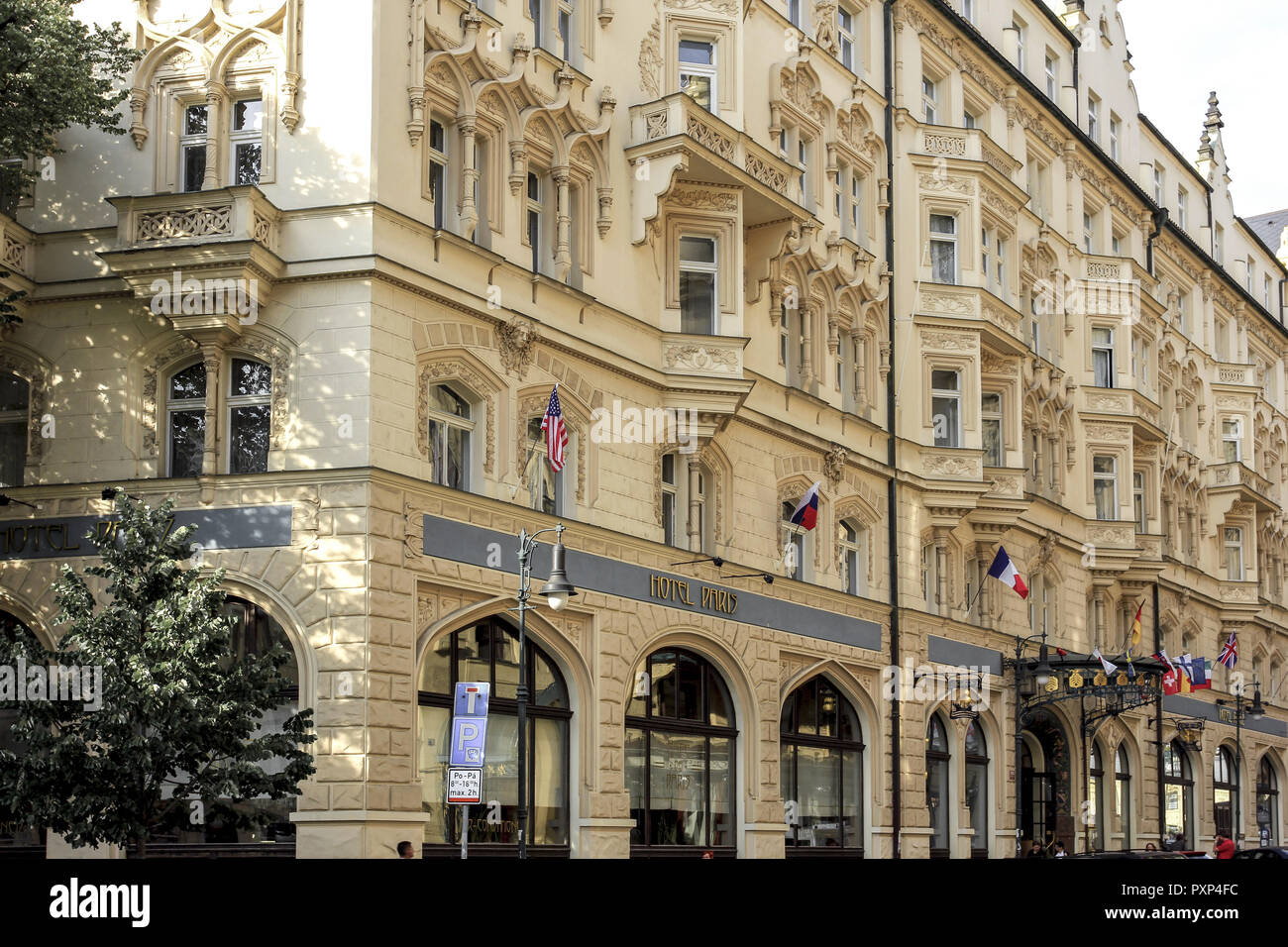 Hotel Paris in Prag, Tschechische Republik, Hotel Paris in Prag, Tschechische Republik, Prag, Tschechisch, Republik, altes, Stadt, Anziehung, Stadt, Hauptstadt, trav Stockfoto