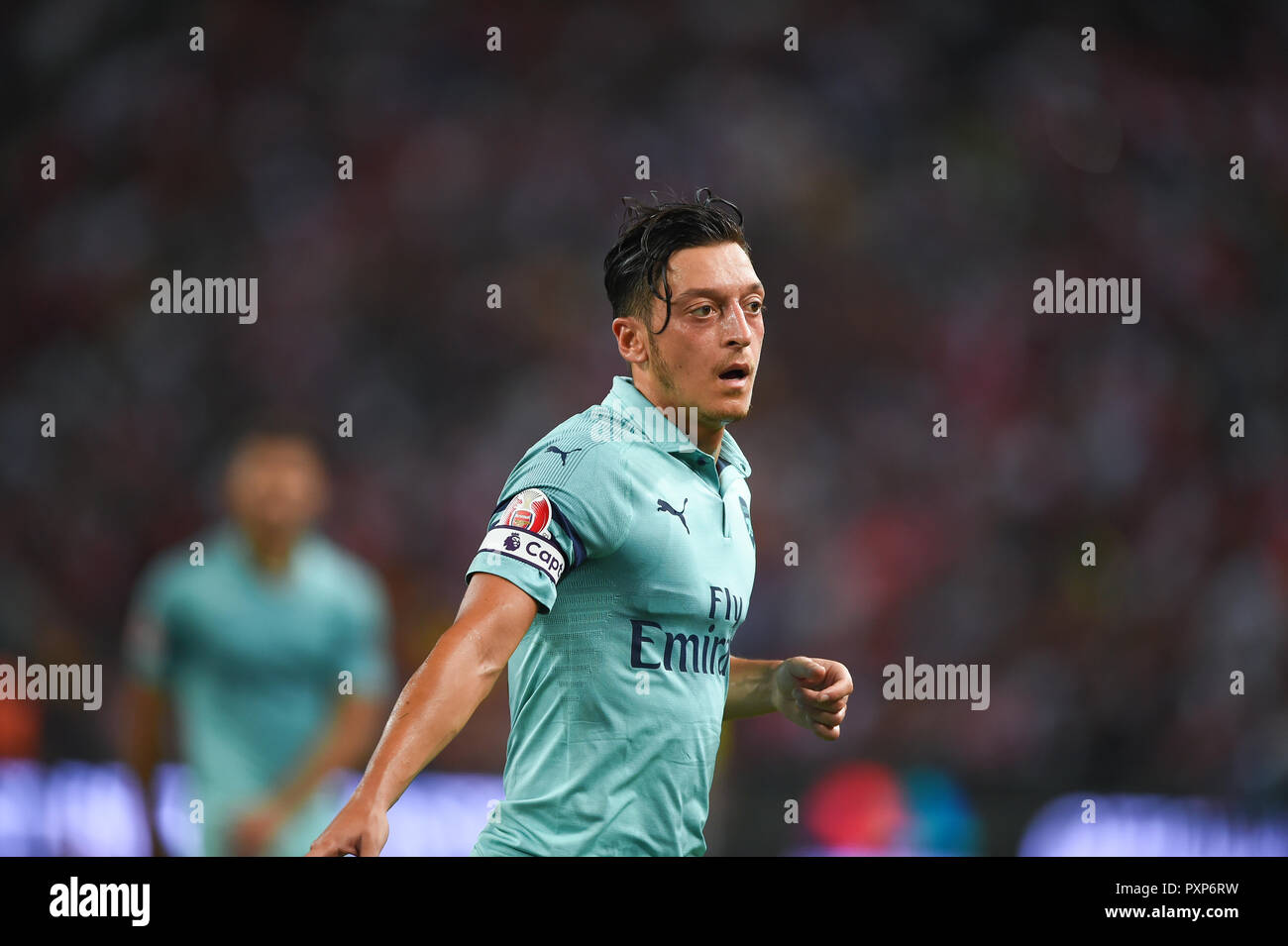 Kallang-Singapore-28 Jul 2018: Mesut Ozil #10 Spieler von Arsenal in Aktion während der icc 2018 zwischen Arsenal gegen Paris Saint-deutschen auf nationaler: Stockfoto