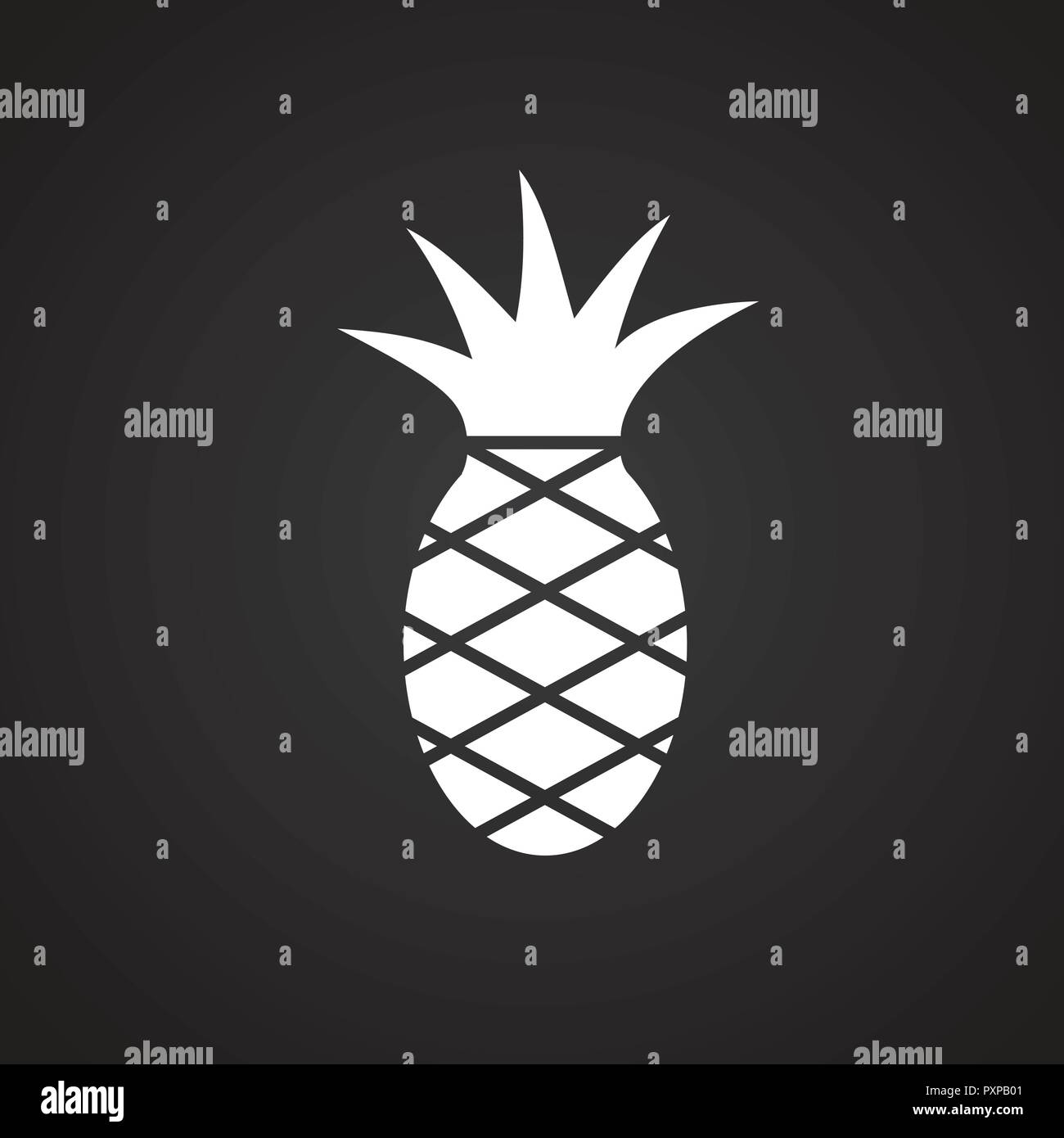 Ananas auf schwarzem Hintergrund Stock Vektor