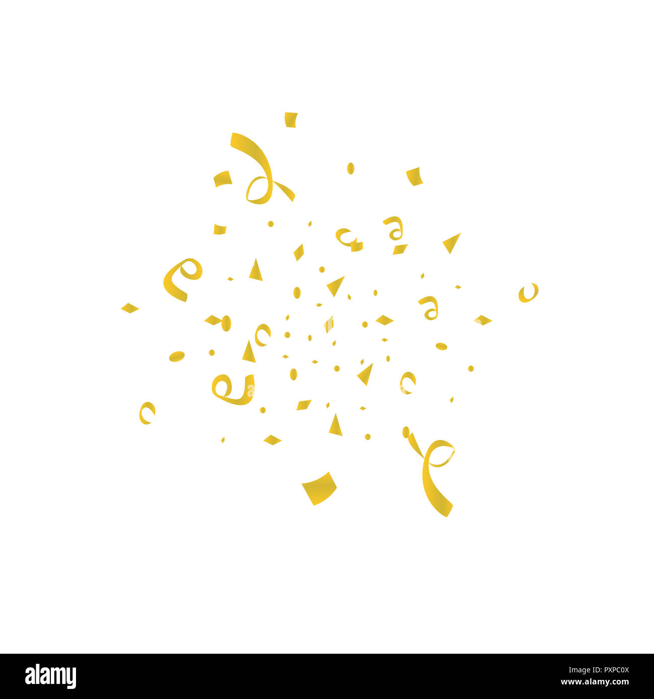 Bunte helle Konfetti auf weißem Hintergrund. Festliche Vector Illustration. Stockfoto