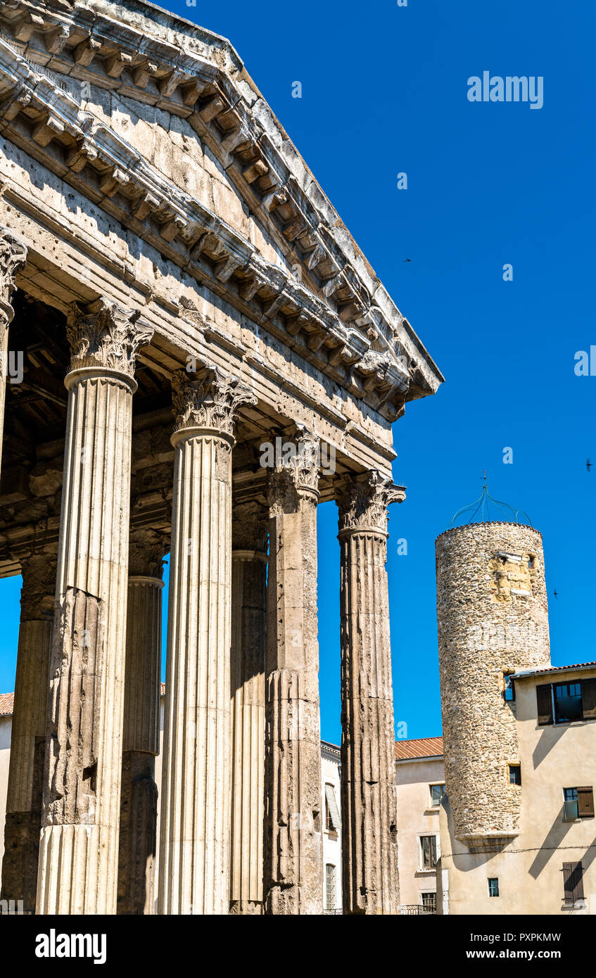 Tempel des Augustus und Livia in Vienne, Frankreich Stockfoto