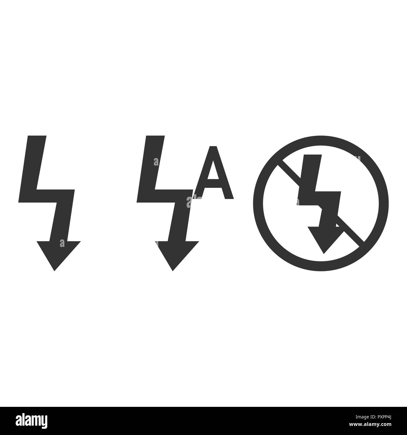 Blitzpfeil. Foto flash unterzeichnen. Über die automatischen Blitz. Vector Illustration. Flach Stock Vektor