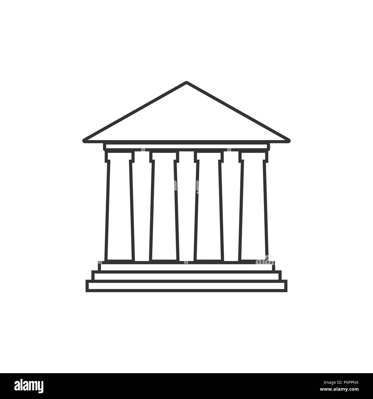 Hof, Bank Gebäude Symbol Vektor illustration Stock Vektor