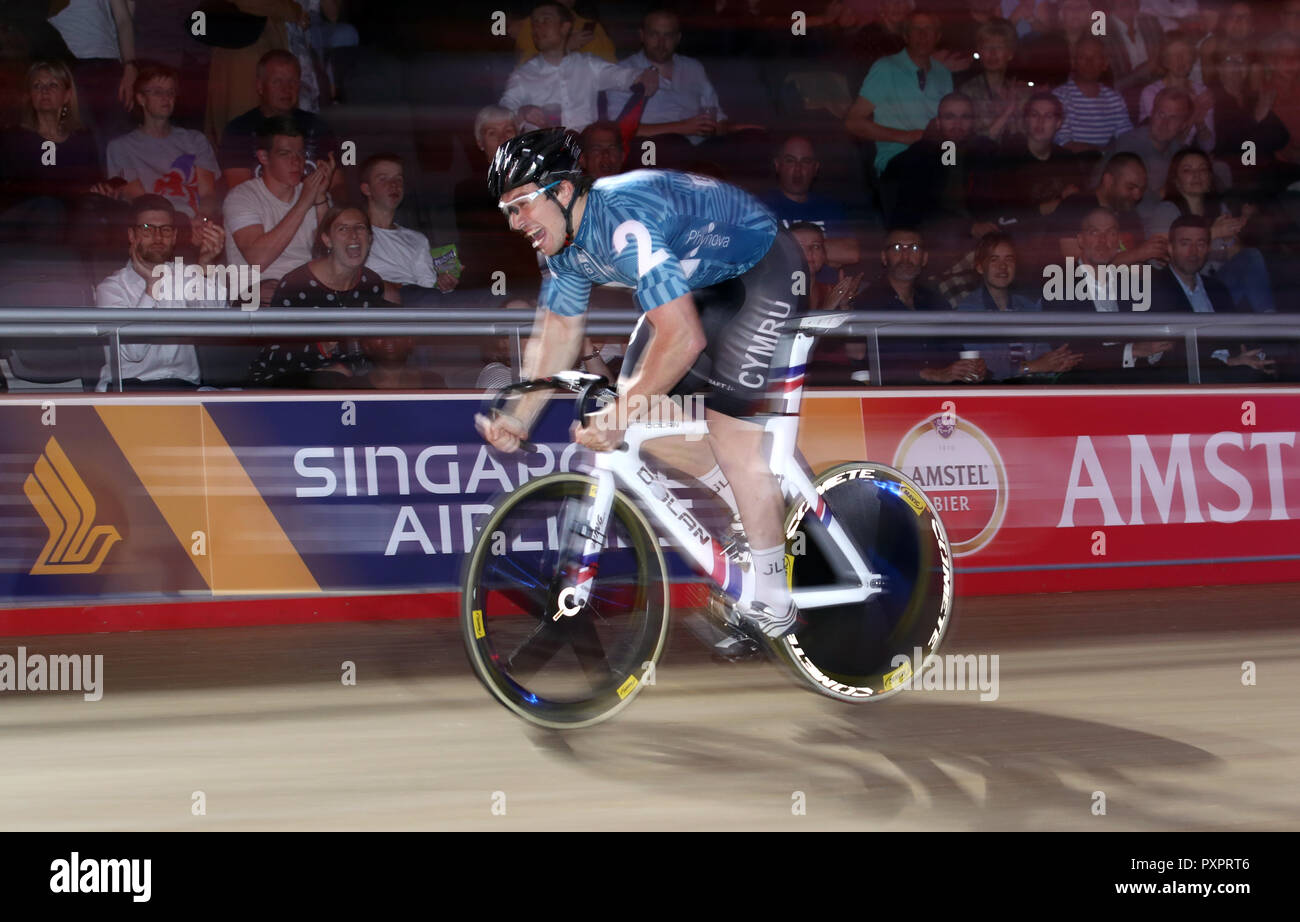 Lewis Oliva im 200 m Flying Time Trial während des Tages eine der sechs Tag Reihe bei Lee Valley Velopark, London. PRESS ASSOCIATION Foto. Bild Datum: Dienstag, 23. Oktober 2018. Photo Credit: John Walton/PA-Kabel. Beschränkungen: Nur die redaktionelle Nutzung, keine kommerzielle Nutzung ohne vorherige schriftliche Genehmigung Stockfoto