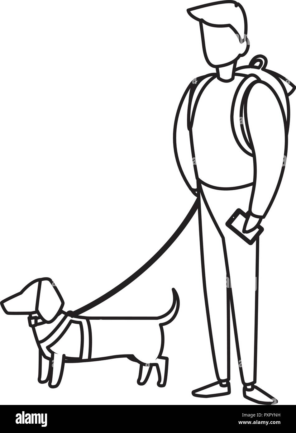 Avatar Mann ein Hund mit weißem Hintergrund, Vector Illustration Stock Vektor