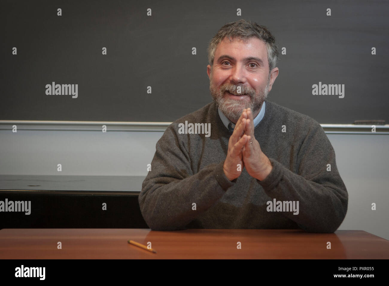 Die Nobel Prize-winning New York Times Op-ed Kolumnist Paul Krugman. Er war der Nobel Memorial Prize in Wirtschaftswissenschaften für seine Verdienste ausgezeichnet. Stockfoto