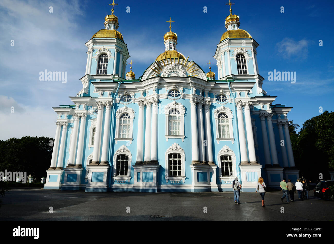 St. Nikolaus Marine Kathedrale ist einer der wichtigsten barocken Orthodoxe Kathedrale in St. Petersburg. Sankt Petersburg, nordwestlich, Russland. Stockfoto