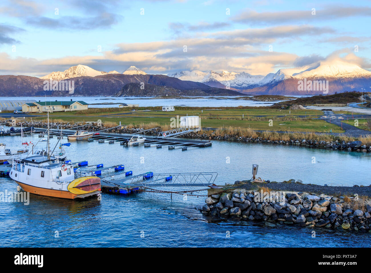 Sommaroy Insel Landschaft Bilder auf Kvaloya Insel Troms Gemeinde getroffen, in der Nähe von Tromsø Norwegen Stockfoto