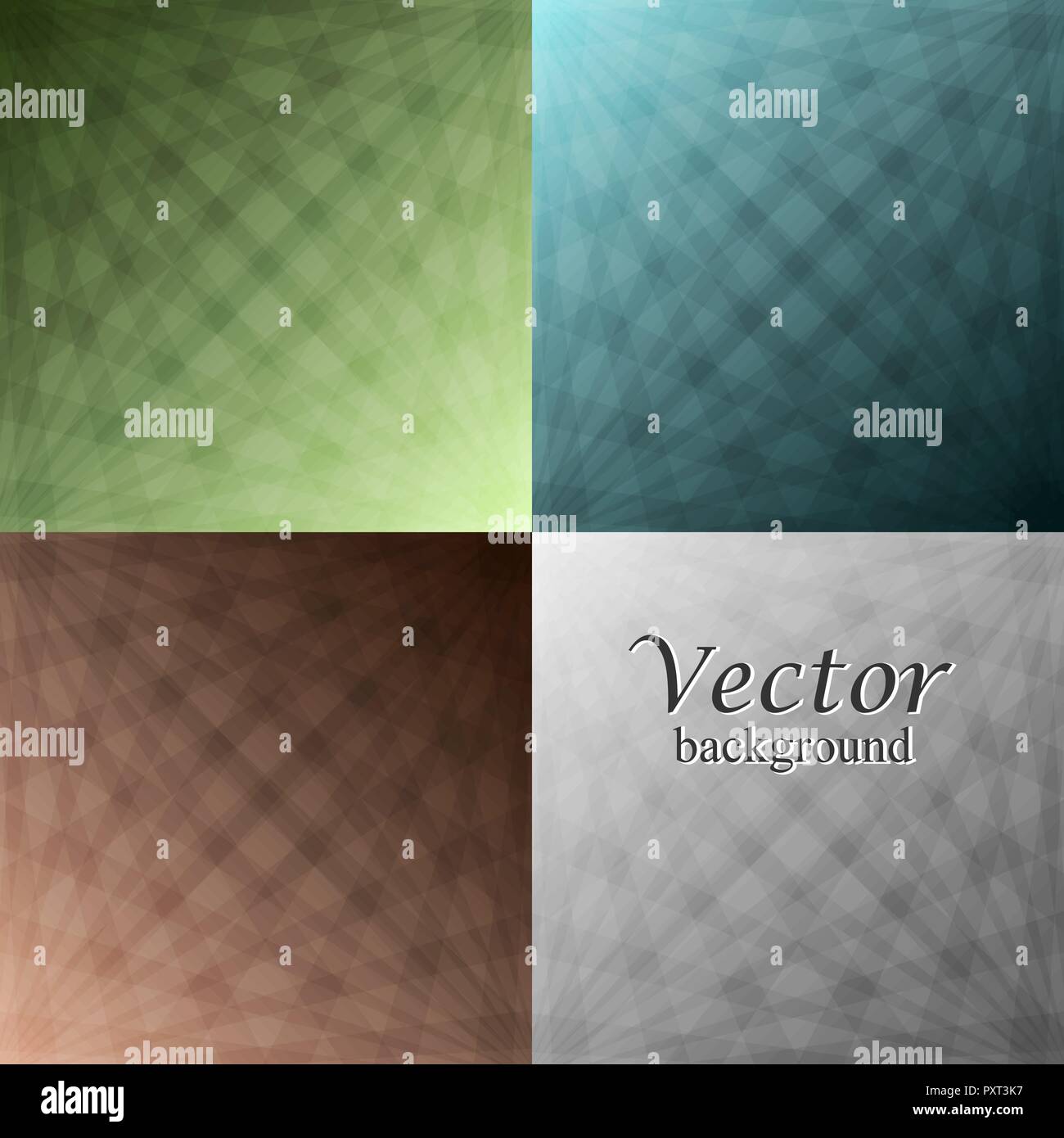 Vier verschiedene farbige abstrakte Hintergründe. Vector Illustration. Stock Vektor