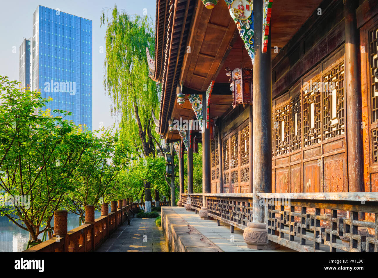 Wangjianglou wangjiang Pavillon im Park. Chengdu, Sichuan, China Stockfoto