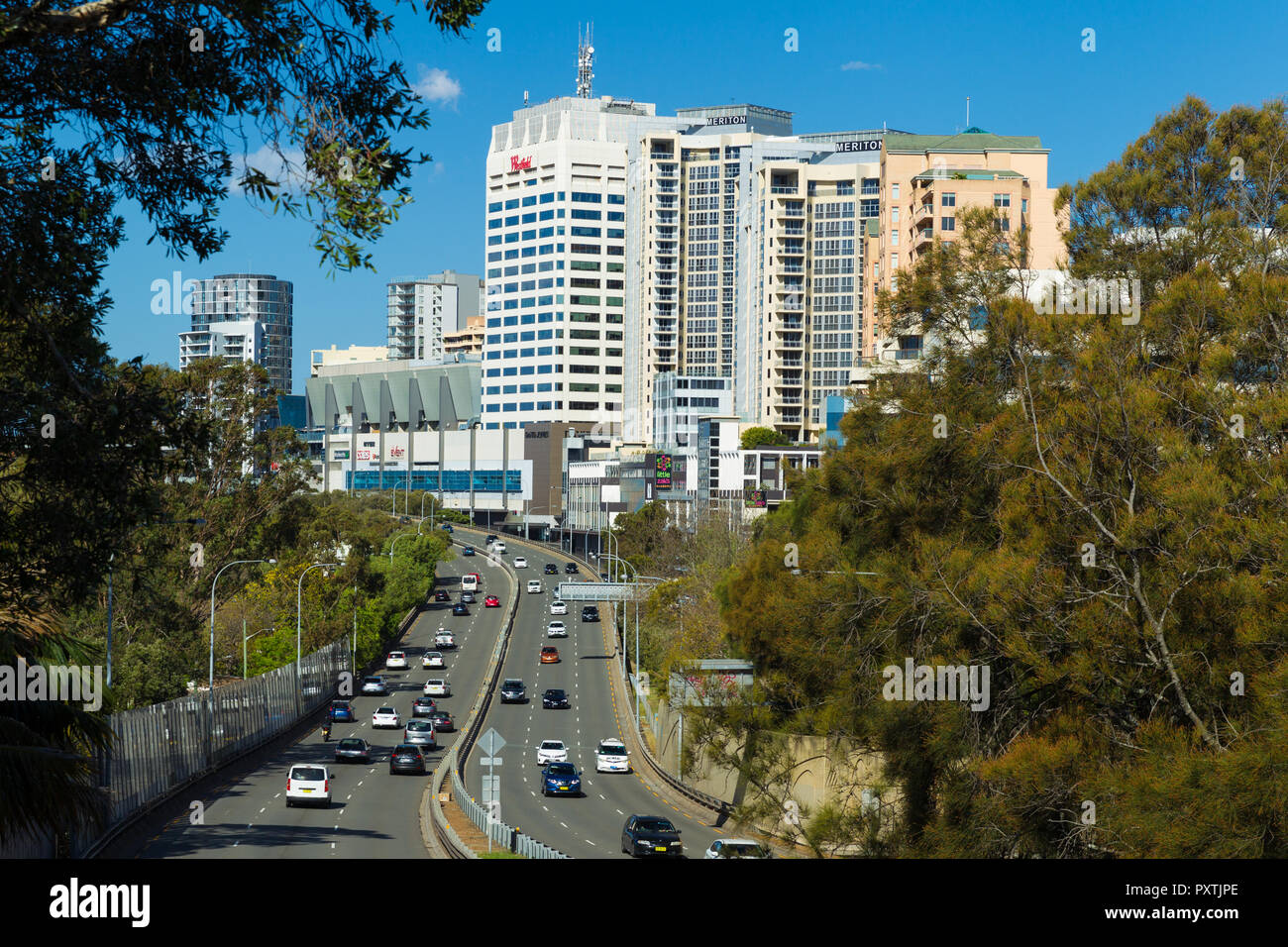 Syd Einfeld Antrieb in Bondi Junction, Sydney, NSW, Australien. Stockfoto