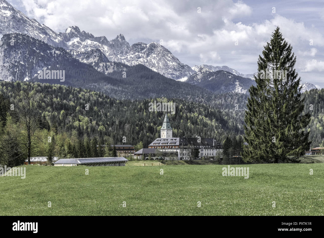 Der G7-wurde 2015 Semesters bin 7. Und 8. Juni Auf Schloss Elmau Statt, Bayern, Oberbayern, Deutschland, Europa Stockfoto