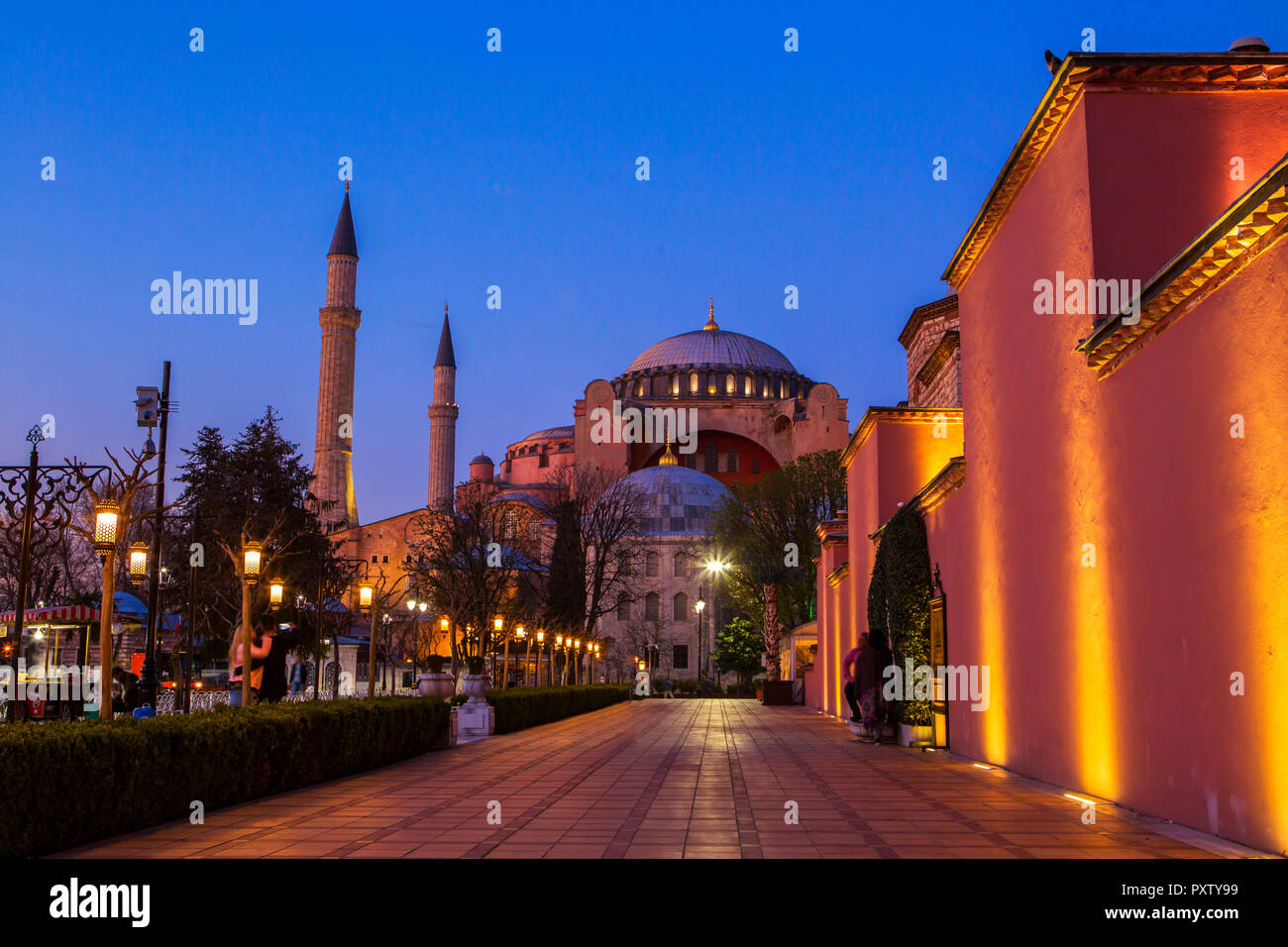 Türkei, Istanbul, Hagia Sofia Moschee an der blauen Stunde Stockfoto