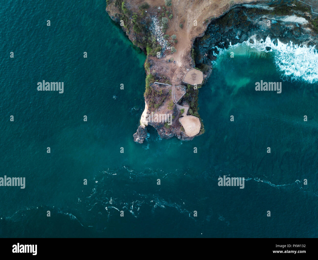 Indonesien, Bali, Luftaufnahme von Balangan Beach Stockfoto