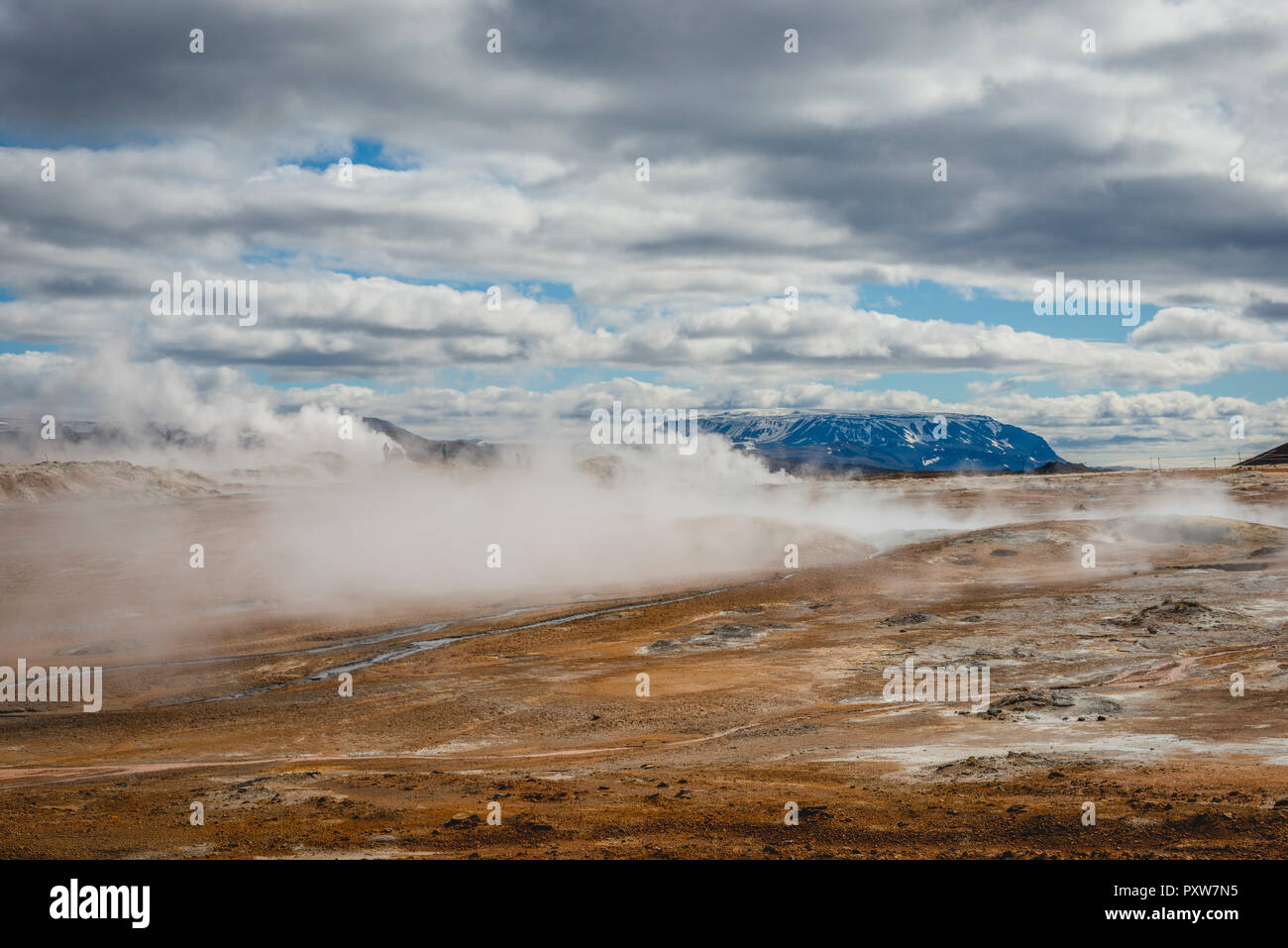 Island, Myvatn, Namaskard, geothermale Region Stockfoto