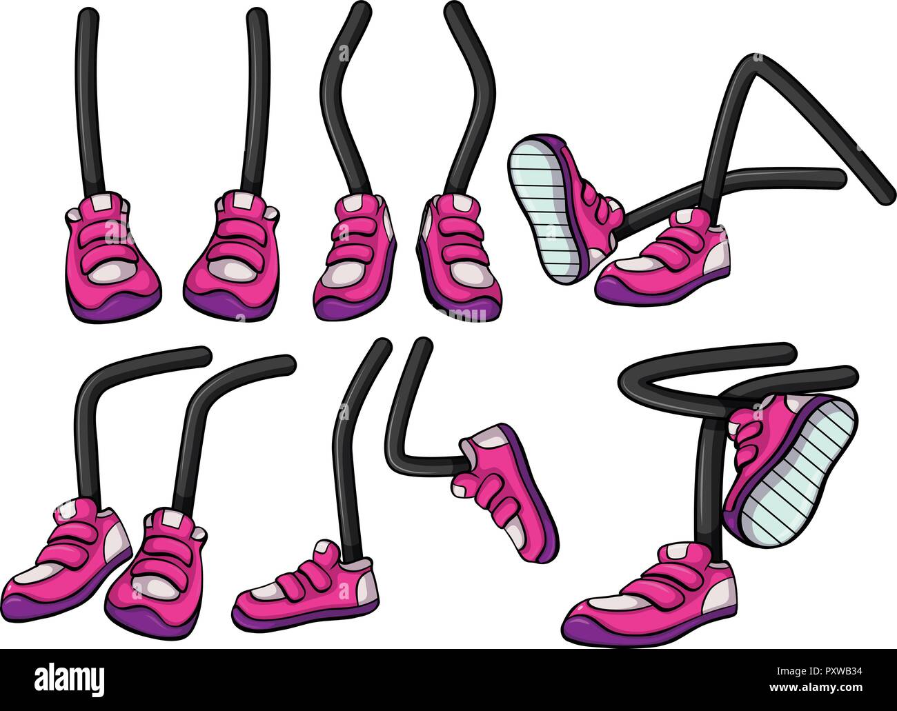 Beine mit rosa Schuhe Abbildung Stock Vektor