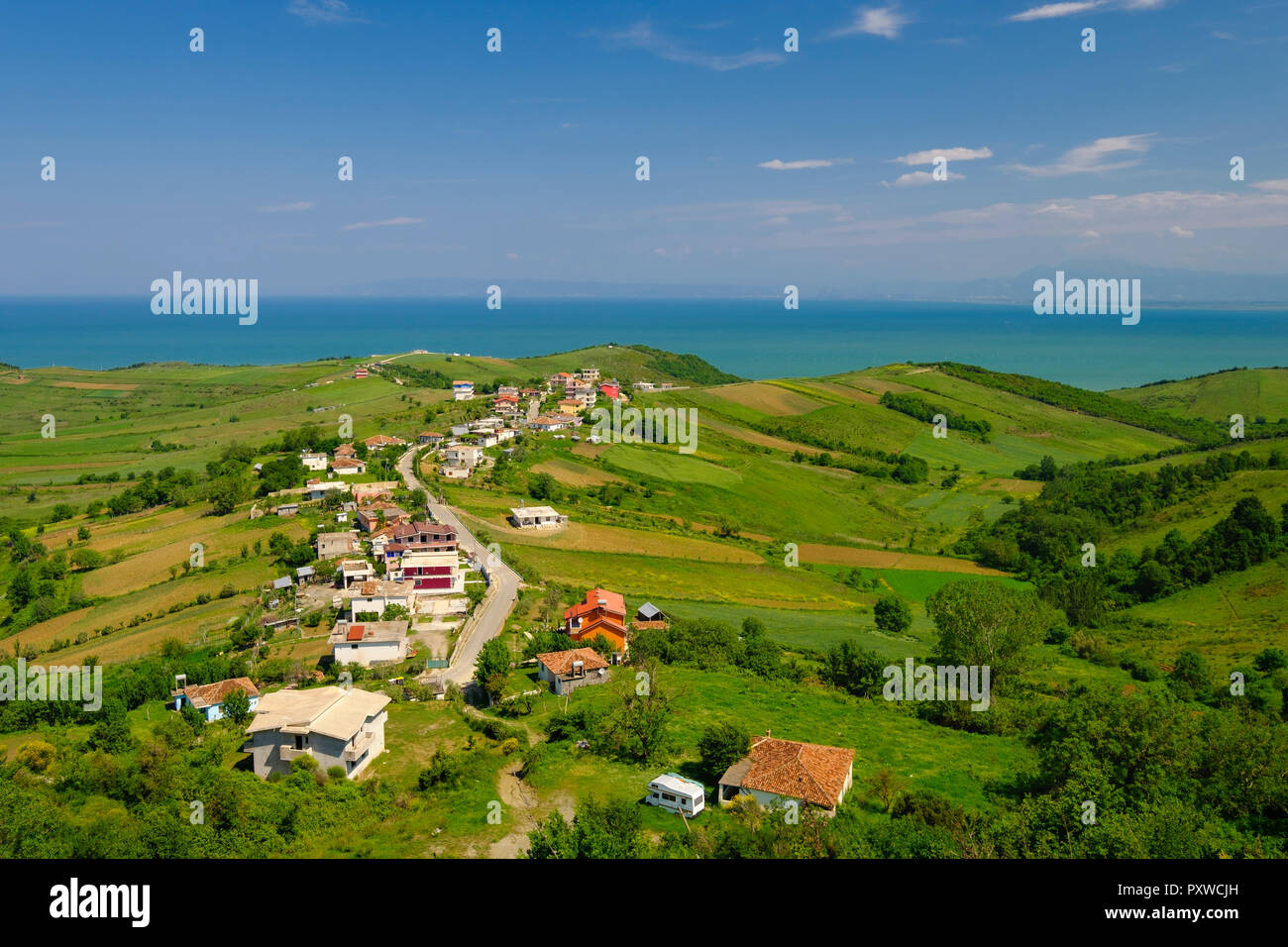 Albanien, Adria, Kap von Rodon, Dorf Shetaj Stockfoto