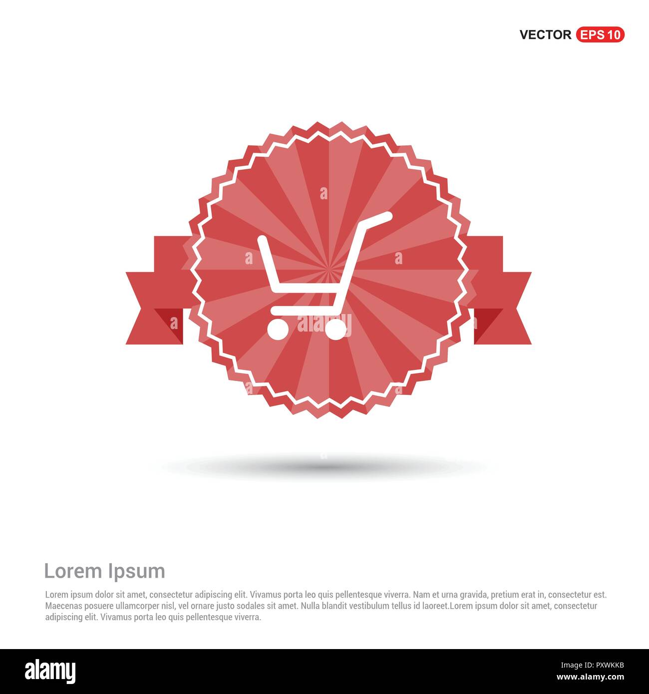 Warenkorb Symbol - Red Ribbon banner Stock Vektor