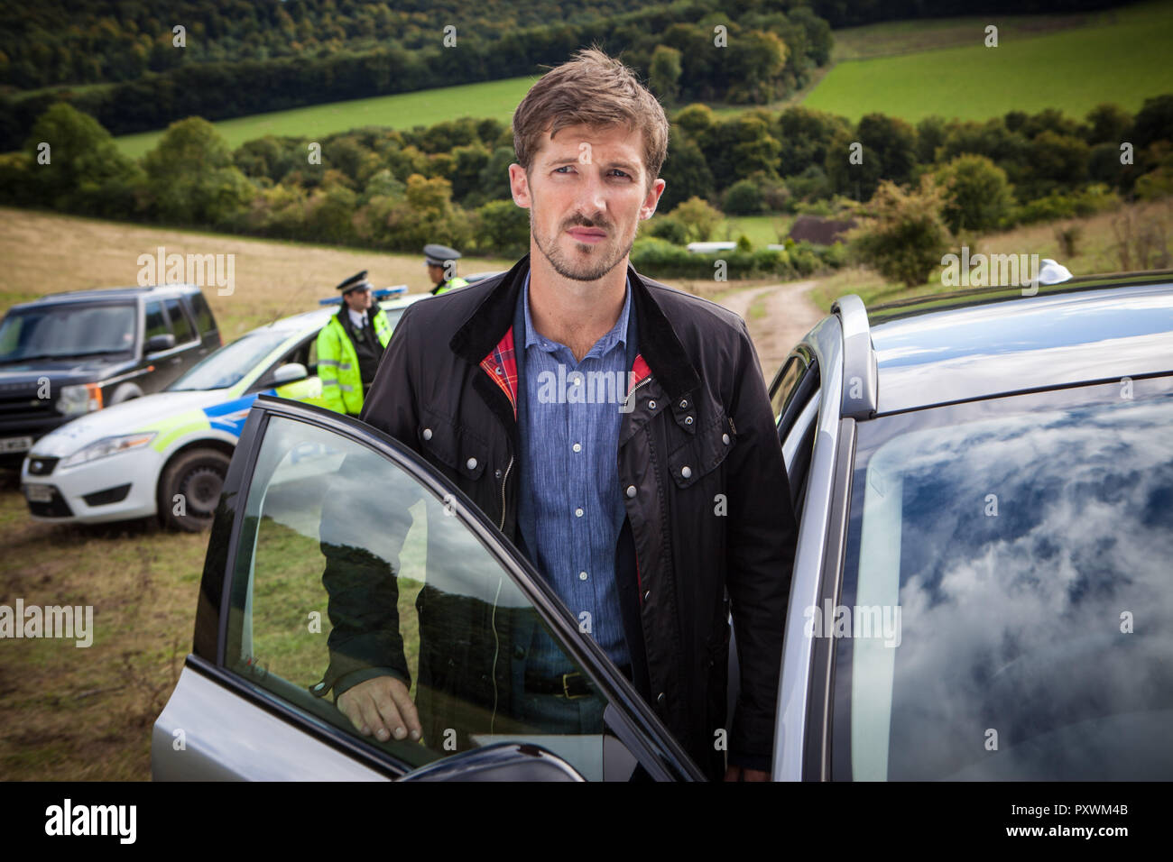 Gwilym Lee, Schauspieler in der Rolle des DS Charlie Nelson in Midsomer Murders Stockfoto