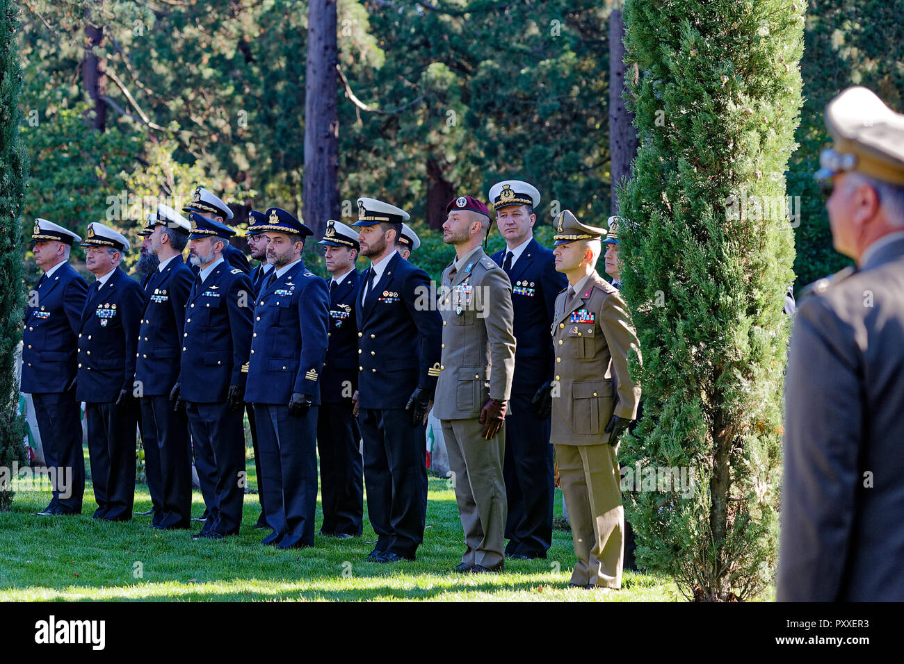 Die 2018 Italienisch Service der Erinnerung an den Brookwood Soldatenfriedhof, UK Stockfoto