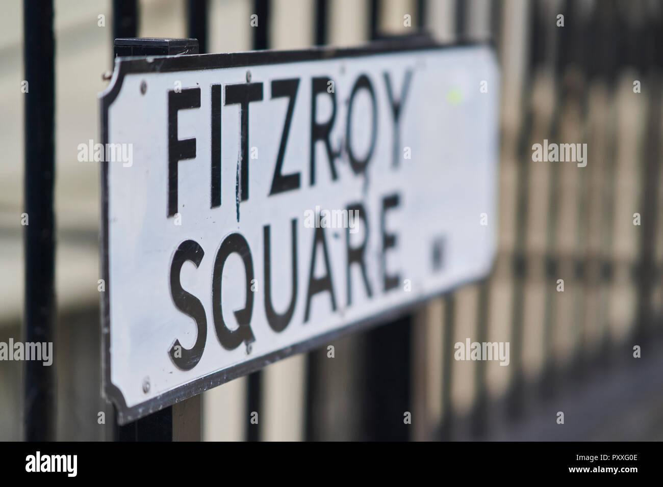 Fitzroy Square - Zeichen Stockfoto