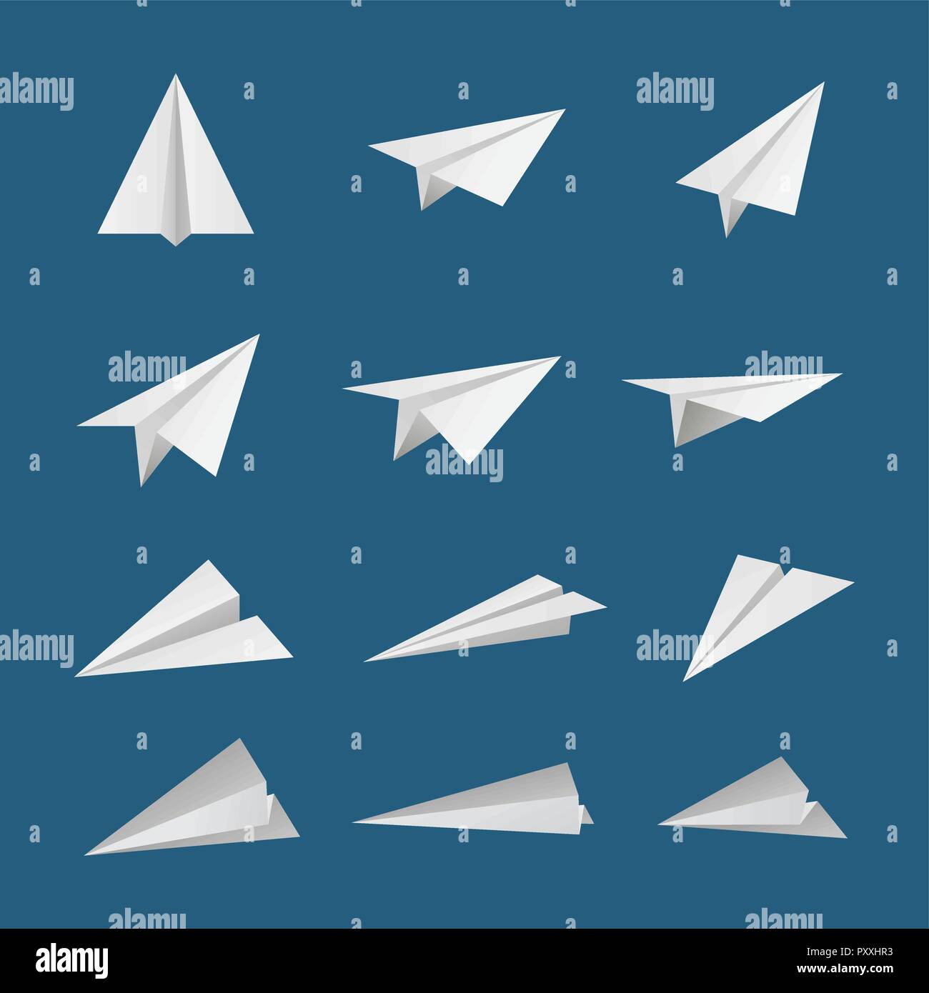 Paper Plane oder Flugzeuge einfach Flat Style Icon Set. Vector Illustration. Stock Vektor
