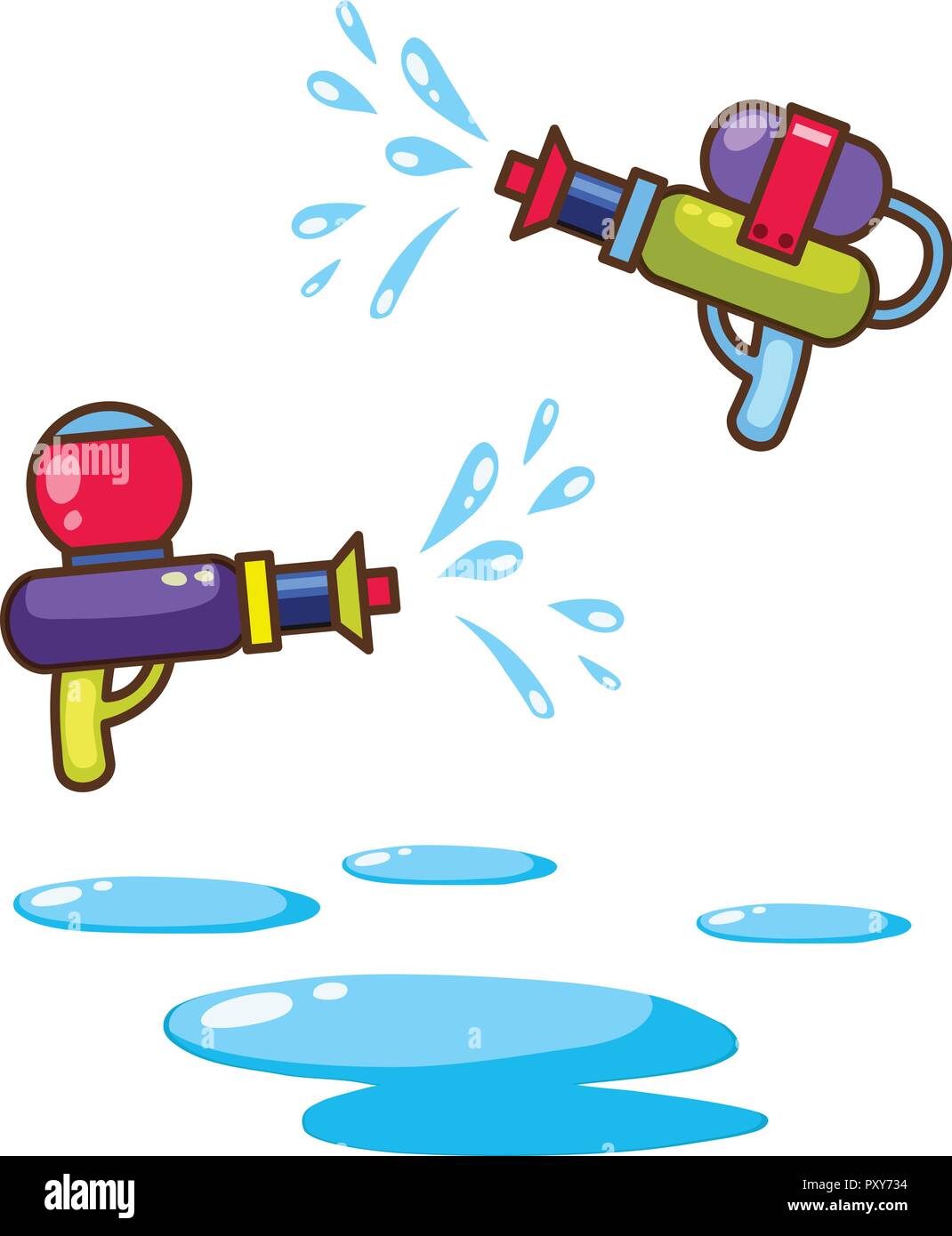 Wasserpistole auf weißem Hintergrund Abbildung Stock Vektor