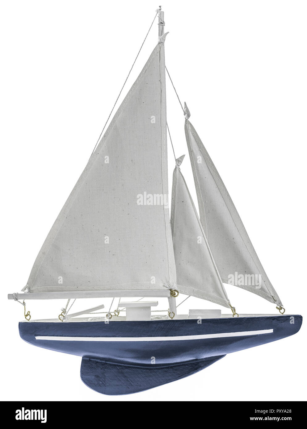 Kleines Segelboot als Dekorations-Modell Stockfoto