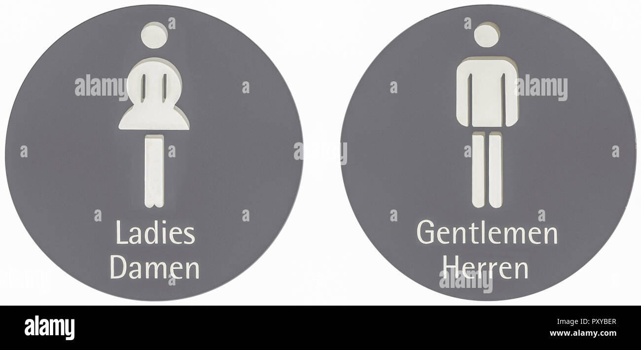 Toiletten-Schilder, Damen & Herren Stockfoto