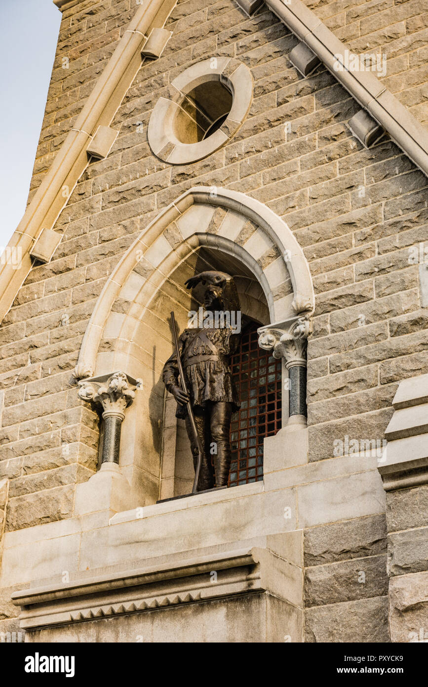 Turm Details und Skulptur bei Saratoga National Historical Park in New York. Stockfoto