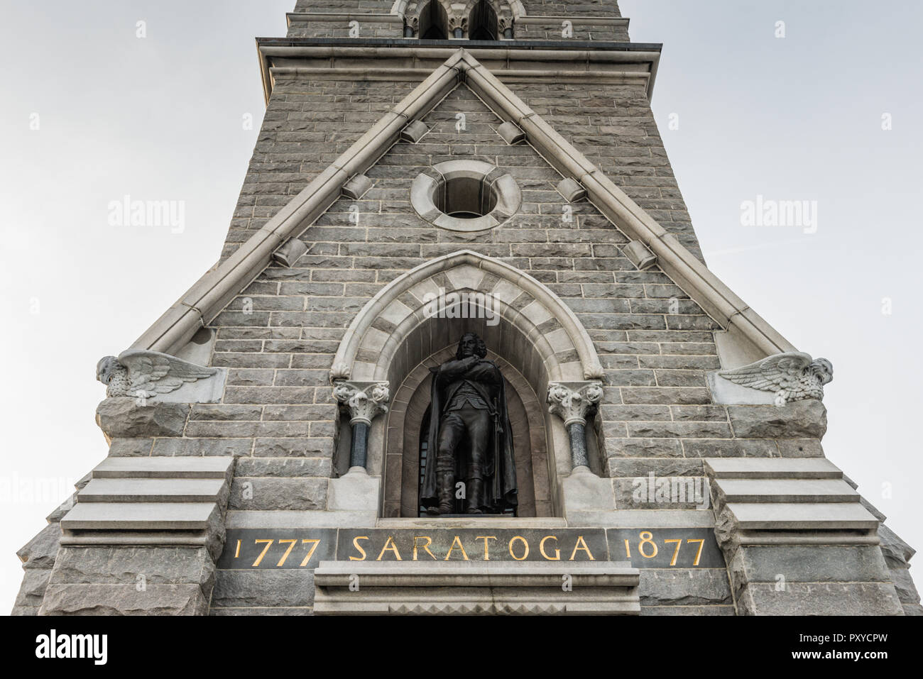 Bronze Statue auf Krieg denkmal Saratoga National Historical Park in New York. Stockfoto