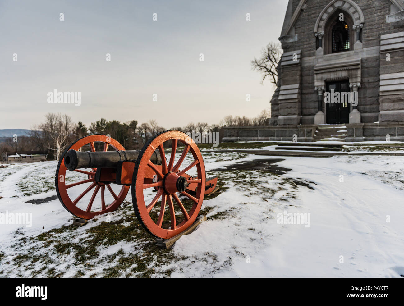 Cannon im Krieg Denkmal in Saratoga National Historical Park in New York. Stockfoto