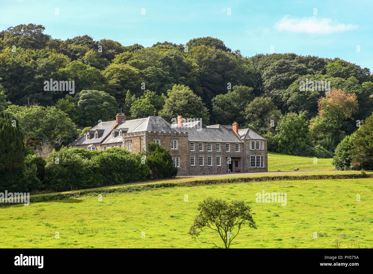 Penrose Haus, ein privates Hotel, auf der National Trust Penrose Immobilien in der Nähe von Loe Bar, in der Nähe von Helston, Cornwall, England, Großbritannien Besitz Stockfoto