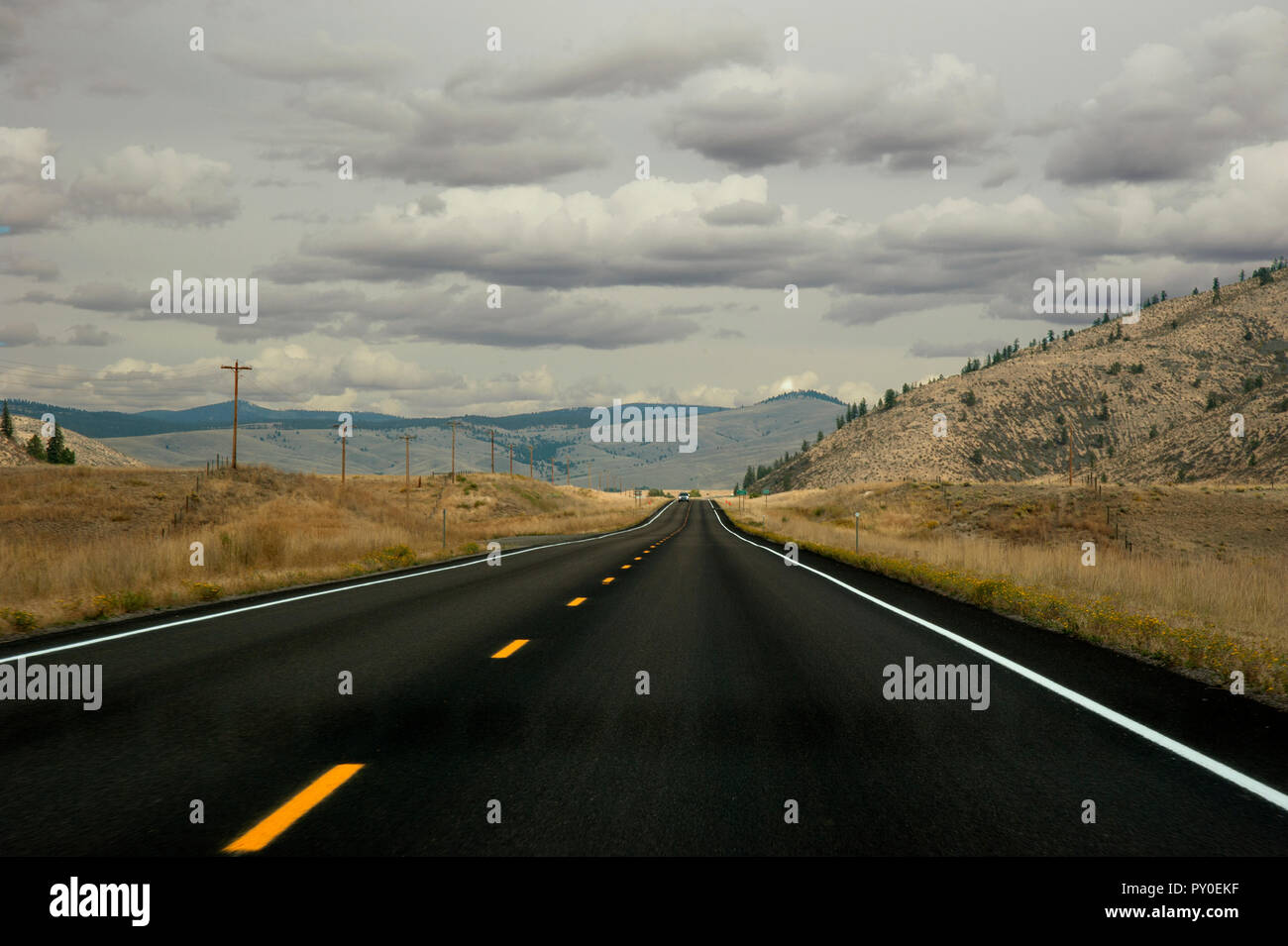 Straße in Montana, USA öffnen Stockfoto