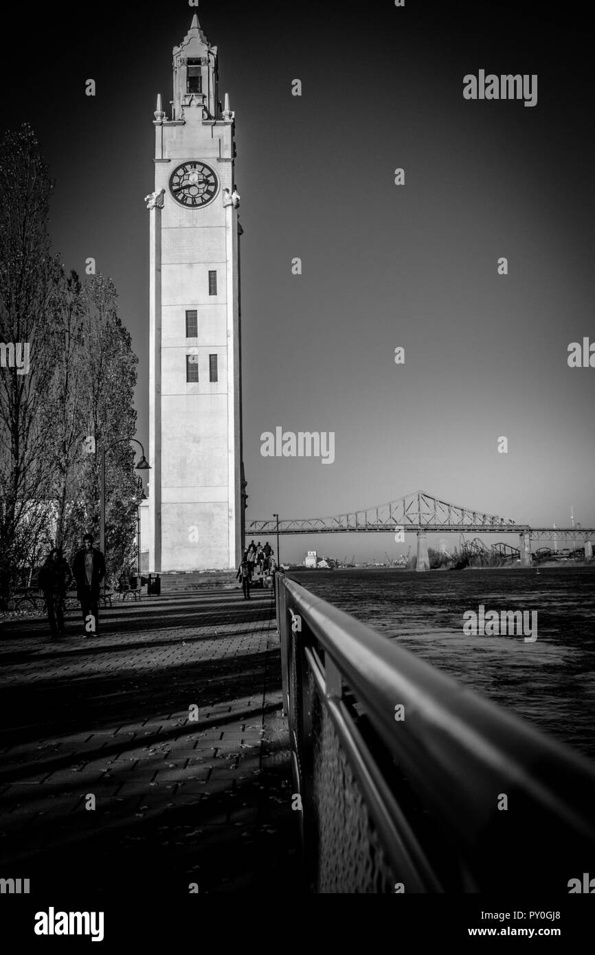Montreal Old Port Clock Tower Stockfoto
