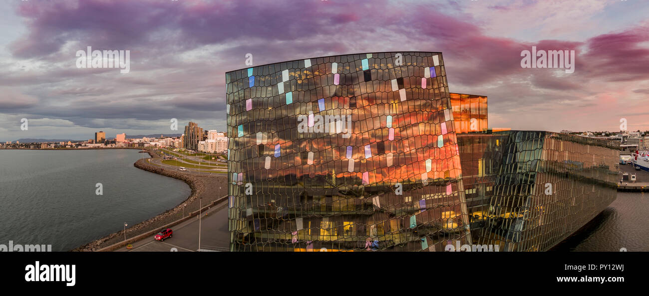 Harpa Konzert Hall-Conference Zentrum, Reykjavik Stockfoto