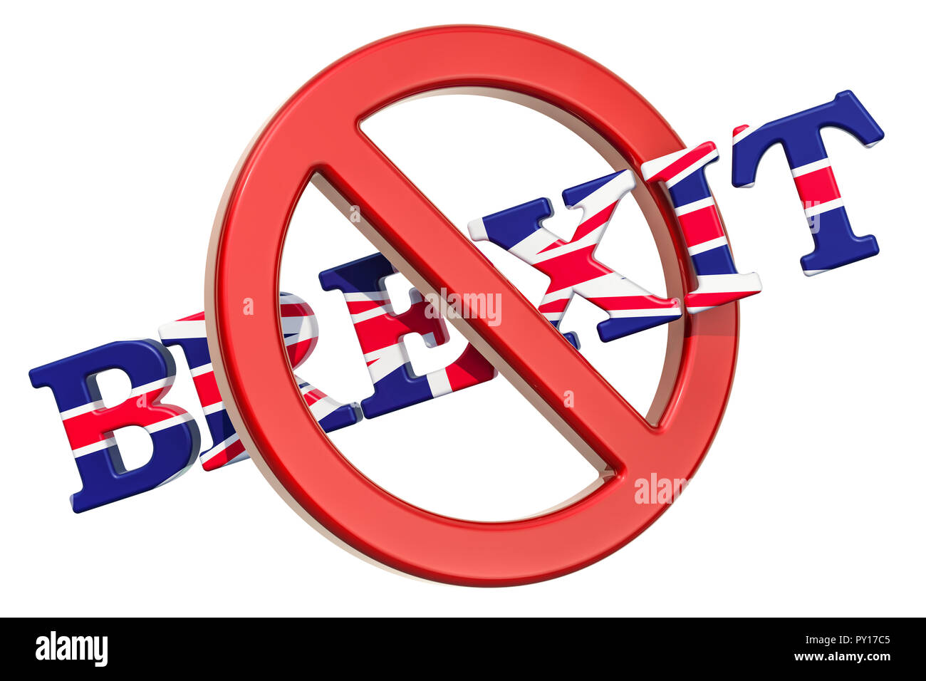 Stop Brexit Konzept, 3D-Rendering Stockfoto