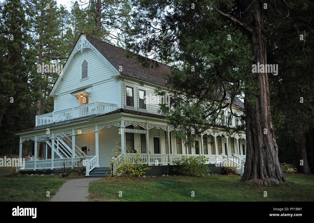Washburn Cottage nahe Wawona, Big Trees Lodge. Stockfoto