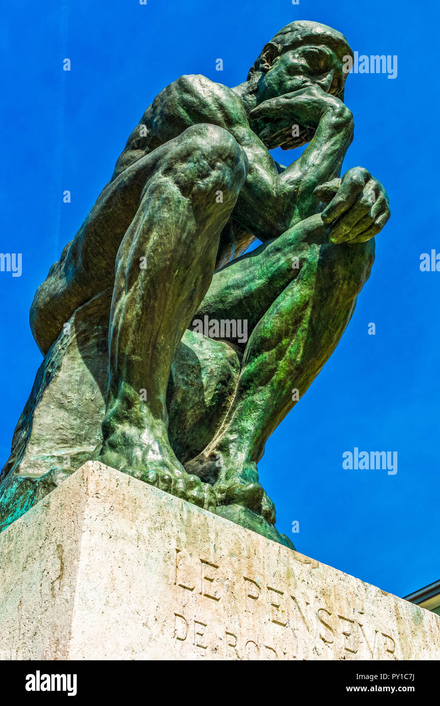 Frankreich Paris, "Skulpturen Le Penseur" August Rodi in das Rodin Museum Stockfoto