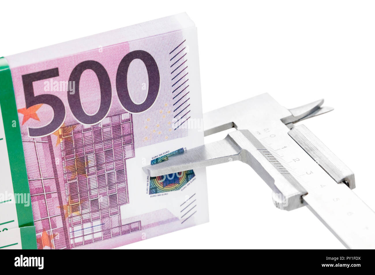 Bremssattel Maßnahmen Geld Stockfoto