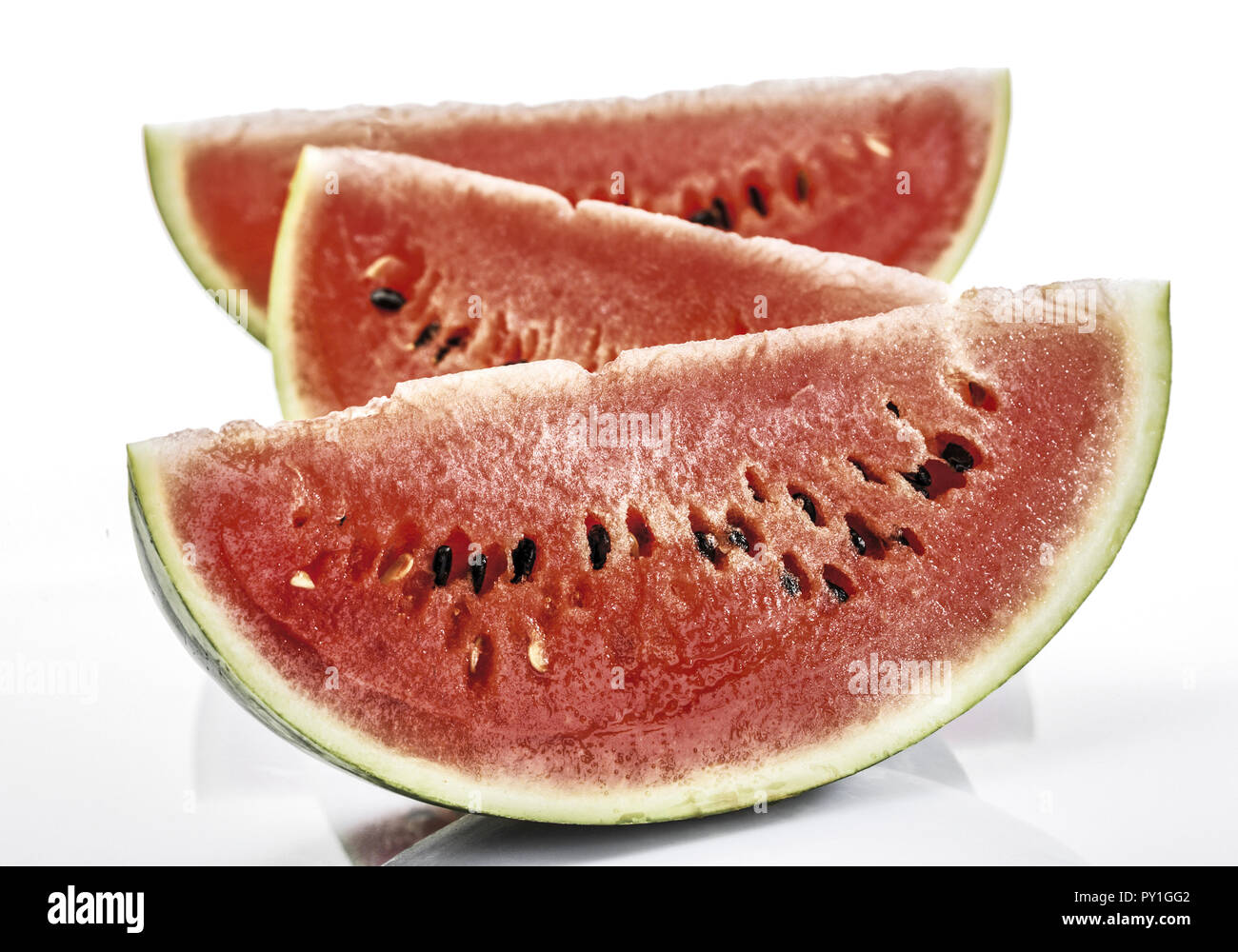 Wassermelone, aufgeschnitten Stockfoto