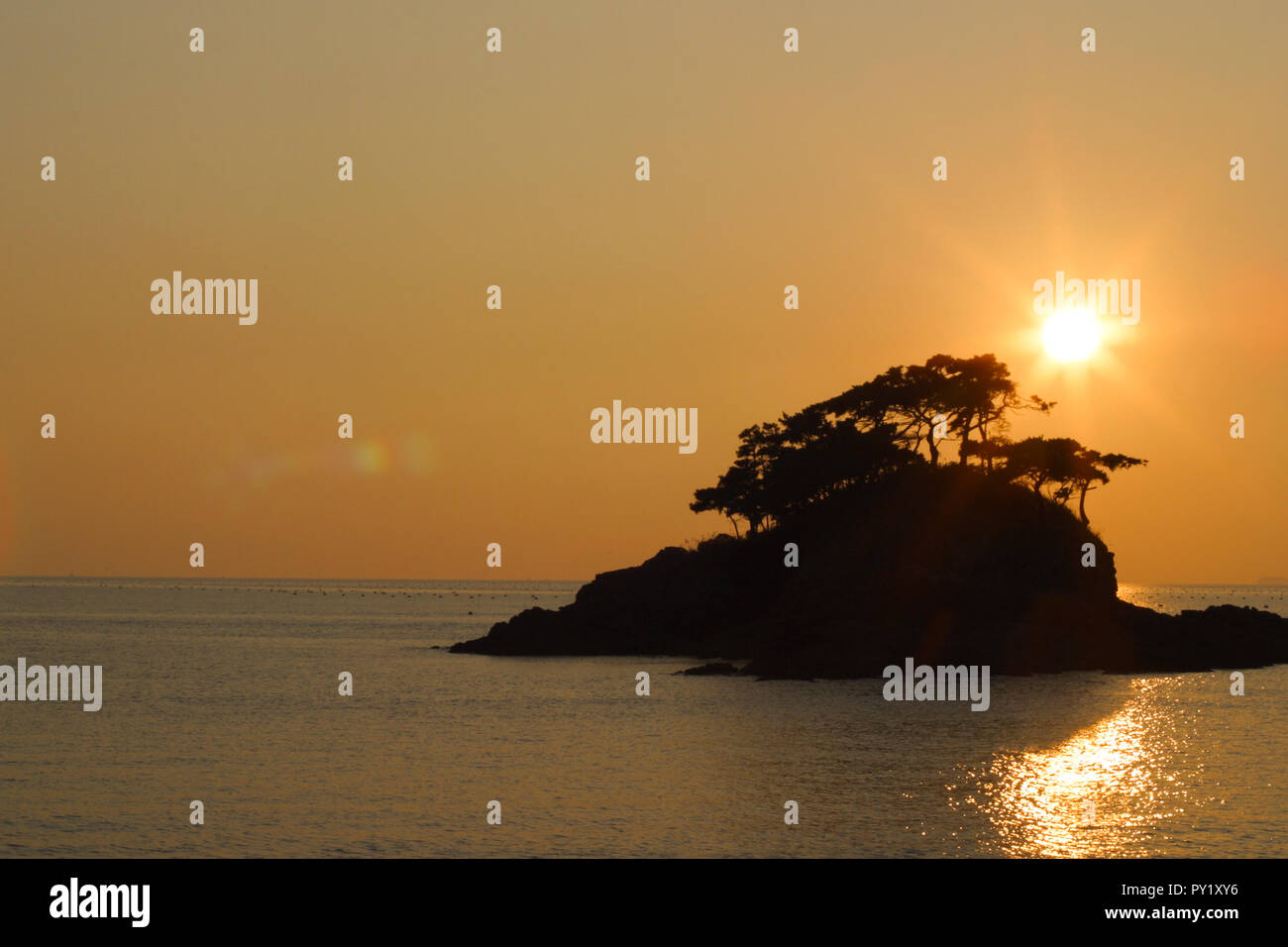 Sonnenuntergang Provinz Jeollabuk-do, Südkorea. Stockfoto