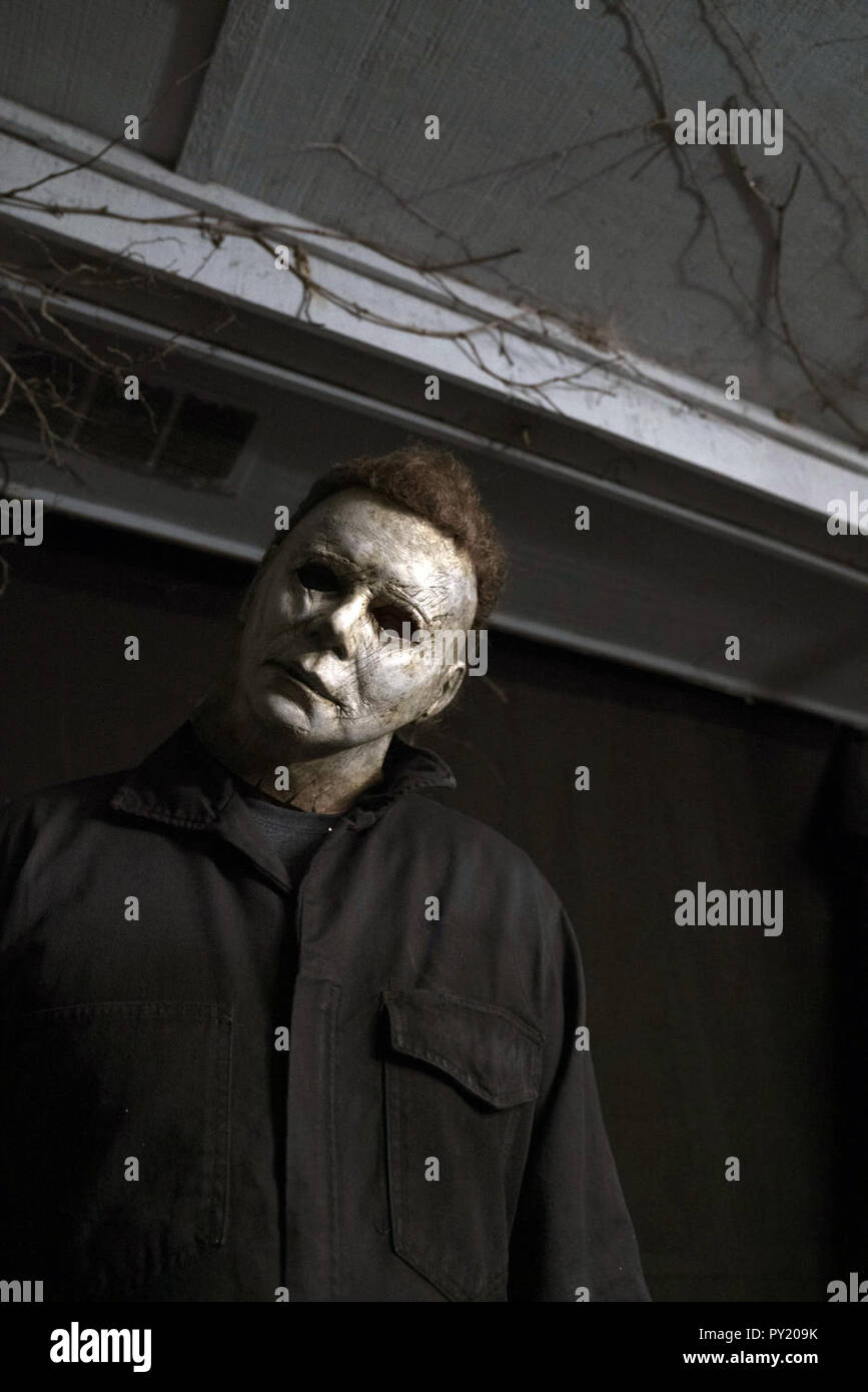 Halloween ist eine bevorstehende Amerikanische slasher Film von David Gordon Green geleitet und durch grüne, Jeff Fradley geschrieben, und Danny McBride. Es ist die elfte Ausgabe der Halloween Franchise, und ist eine direkte Fortsetzung zu Halloween, ohne die Kontinuität der bisherigen Fortsetzungen. Dieses Foto ist nur für den redaktionellen Gebrauch bestimmt und unterliegen dem Copyright der Film Company und/oder der Fotograf durch den Film oder die Produktion Firma zugewiesen und kann nur reproduziert durch Veröffentlichungen im Zusammenhang mit der Förderung der oben genannten Film. Eine obligatorische Gutschrift auf dem Film Firma ist erforderlich. Die Photograp Stockfoto