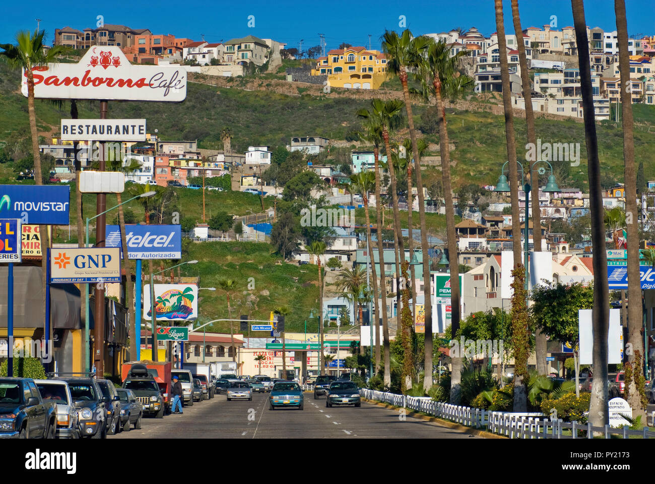 Boulevard Costero in Ensenada, Baja California, Mexiko Stockfoto