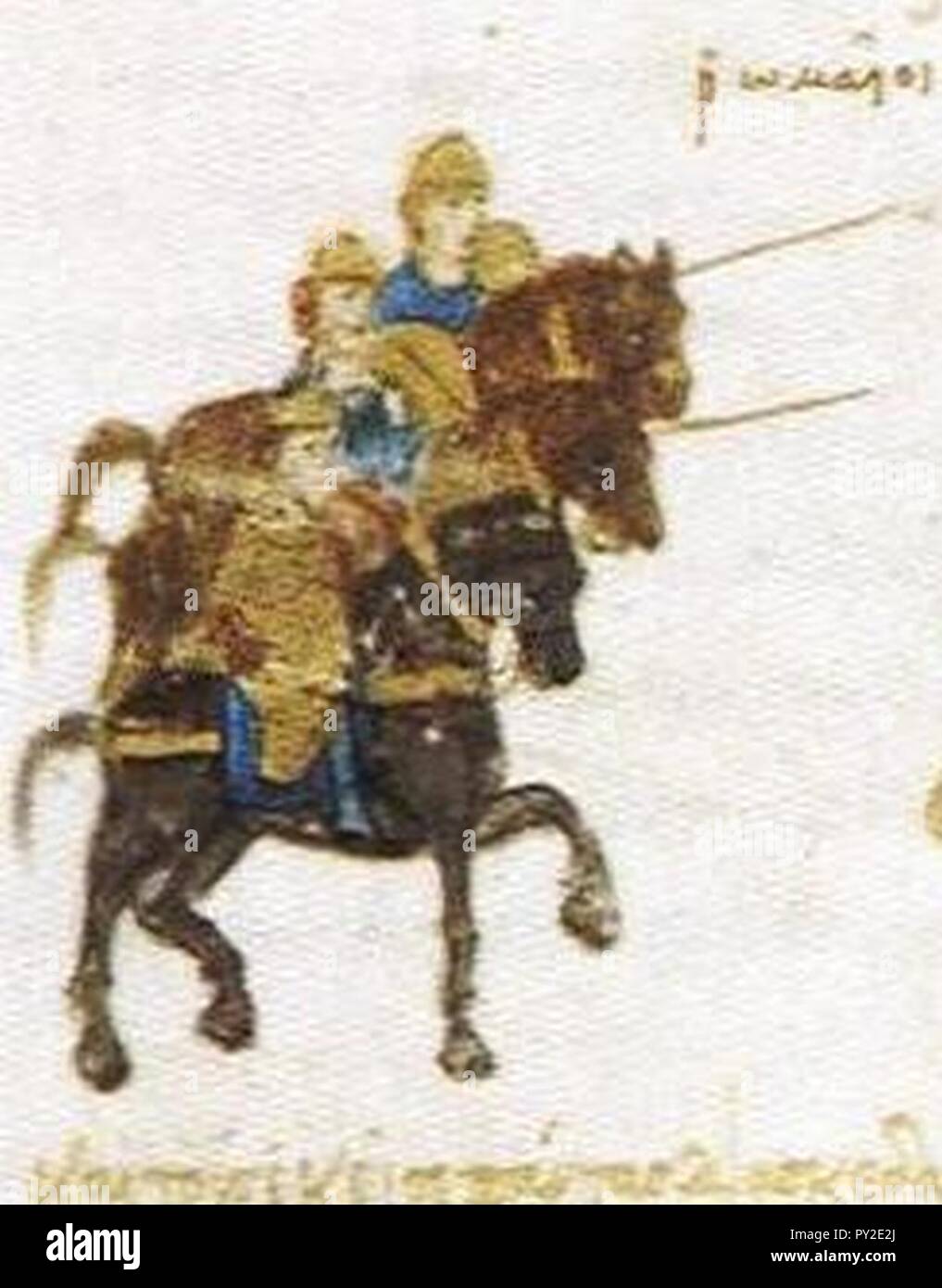 Byzantyne Angriff Preslav. Stockfoto