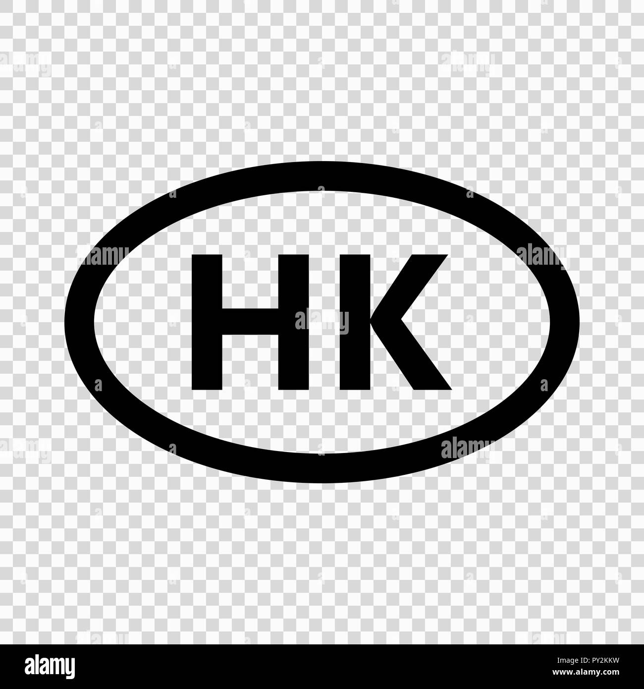 Hongkong code Symbol. kurze Ländernamen. Domain Name Stock Vektor