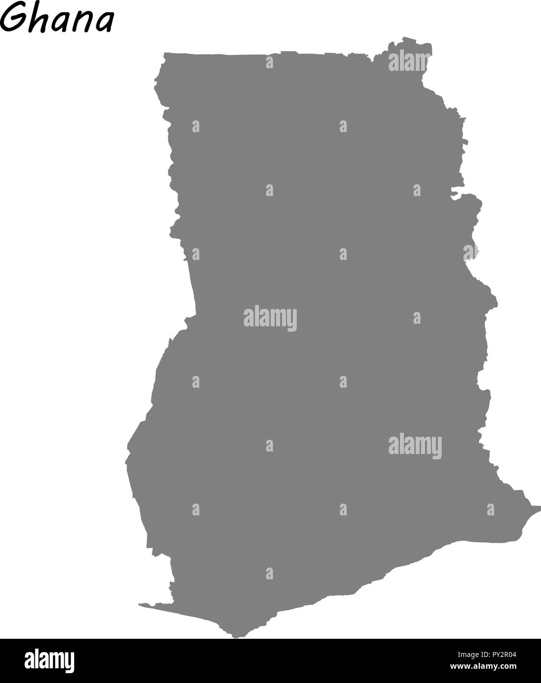 Hohe Qualität Karte von Ghana. Vector Illustration Stock Vektor
