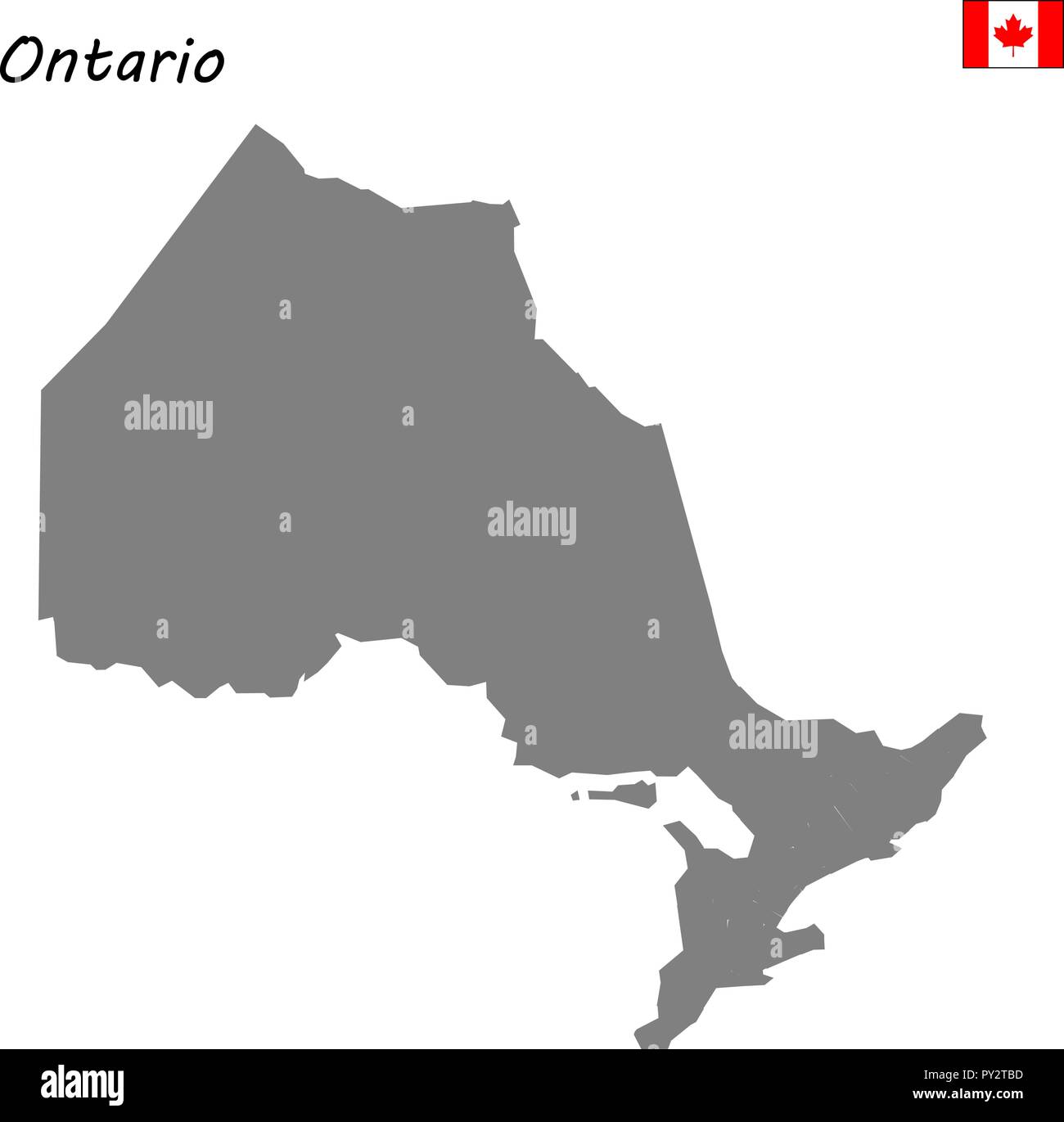 Hohe Qualität Karte von Ontario ist eine Provinz in Kanada Stock Vektor