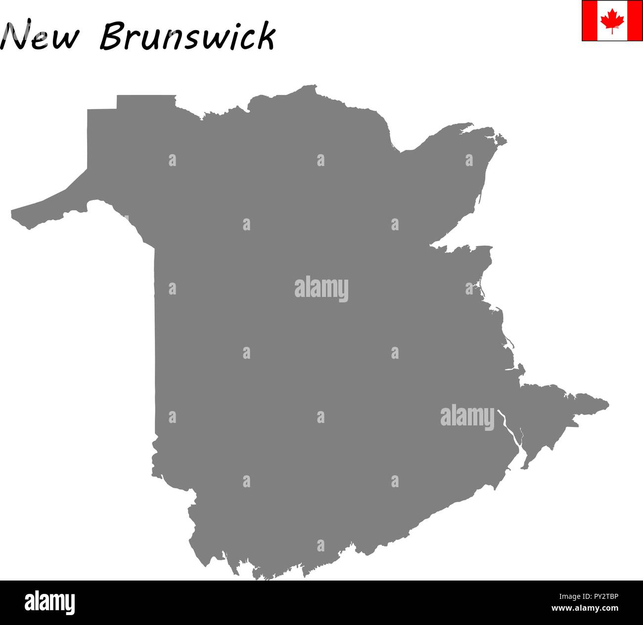 Hohe Qualität Karte von New Brunswick ist eine Provinz in Kanada Stock Vektor